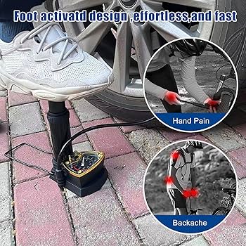 Portable Tyre Floor Pump with Pressure Gauge