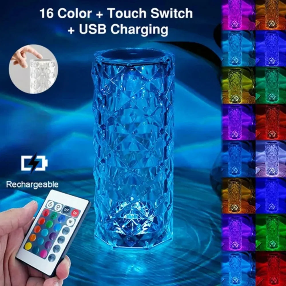 Crystal Table LED Lamp - 16 Colors