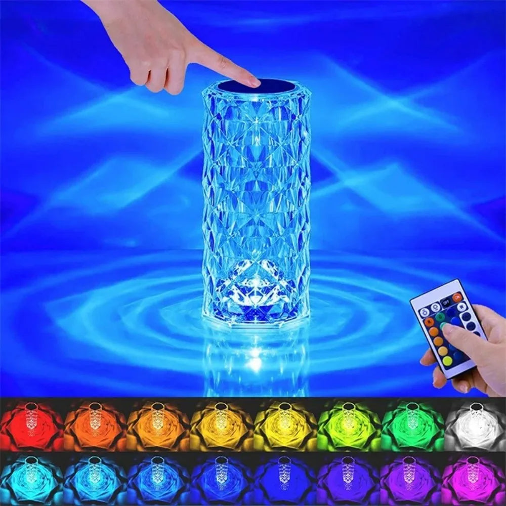 Crystal Table LED Lamp - 16 Colors