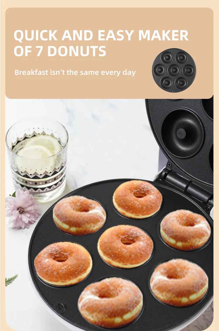 7 Holes Mini Non-Stick Mini Electric Donut Maker