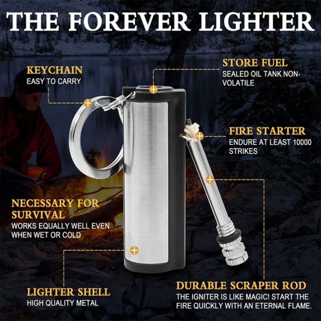 Fire Starter Flint Match Lighter Keychain