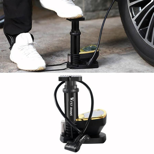 Portable Tyre Floor Pump with Pressure Gauge